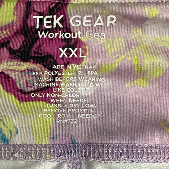 Tek Gear Multicolor Workout Leggings Yoga Capri Stretch Size XXL - Picture 2 of 12